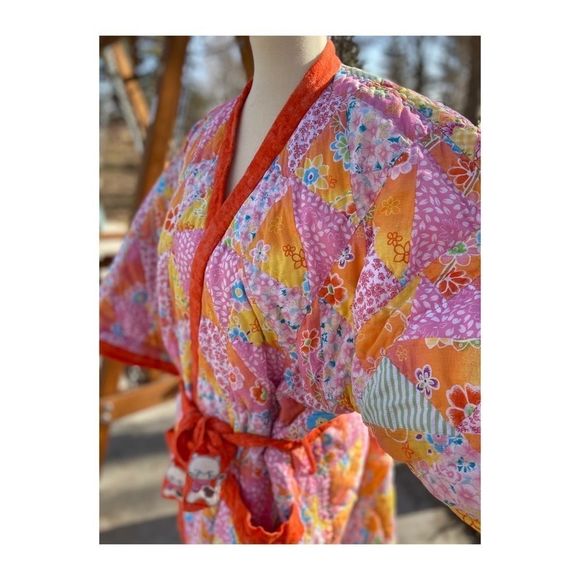 OOAK Vintage Boho Quilted Patchwork Housecoat - Picture 9 of 15